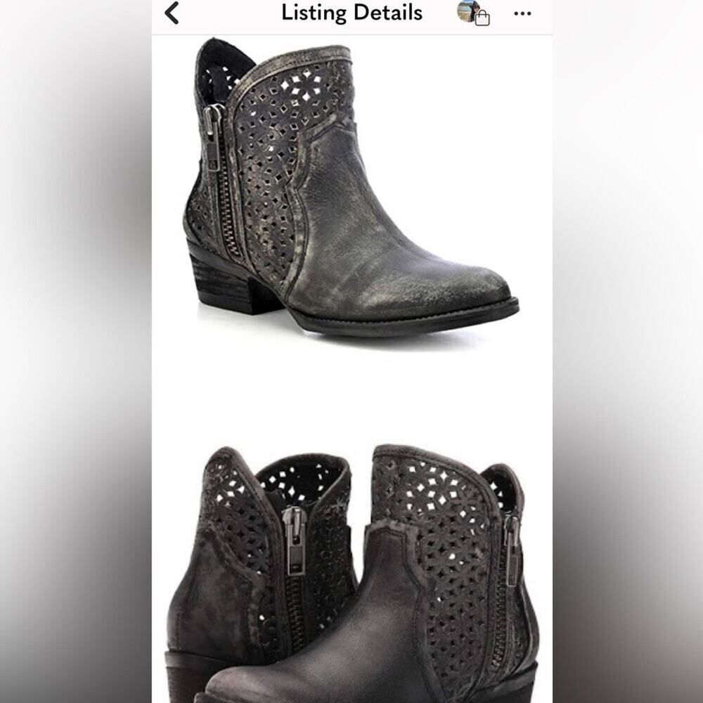 Circle G by Corral Black/Grey Cut Out Booties